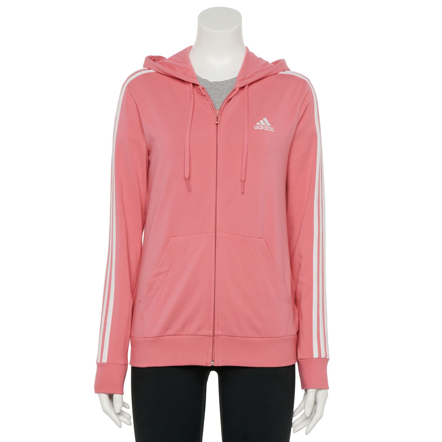 adidas three stripe zip up hoodie