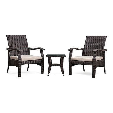 Patio Sense Miles Outdoor Arm Chair & End Table 3-piece Set