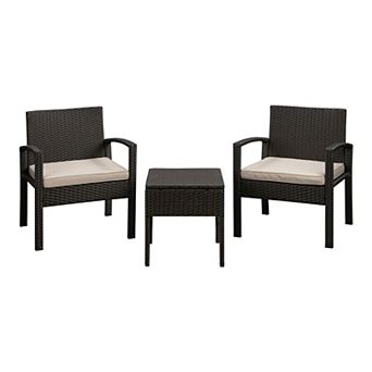 Patio Sense Bern Outdoor Arm Chair & End Table 3 pc Set
