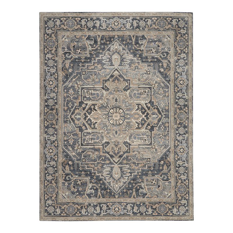 Kathy Ireland Home Moroccan Celebration Center Medallion Area Rug, Blue, 8X10.5 Ft