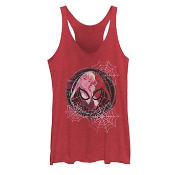 Juniors' Marvel Ghospider Gwen Background Badge Tank Top