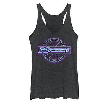 Juniors' Marvel X-Men Retro Bright Neon Logo Tank Top