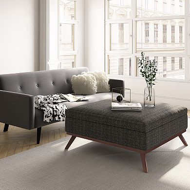 Simpli Home Owen Square Storage Ottoman