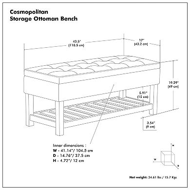 Simpli Home Cosmopolitan Storage Bench