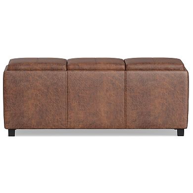Simpli Home Avalon Faux Leather Storage Ottoman