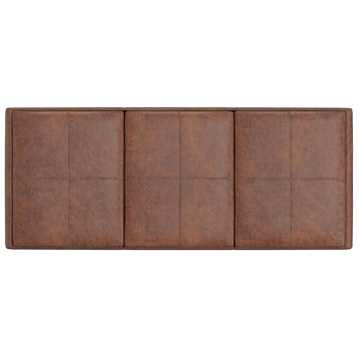 Avalon faux leather storage ottoman side with three-panel lid