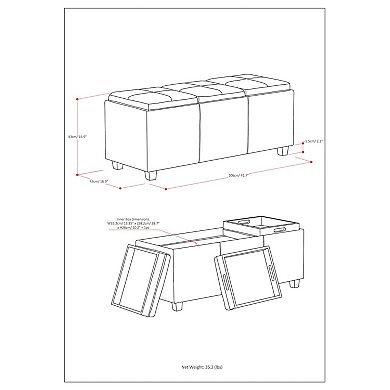 Simpli Home Avalon Faux Leather Storage Ottoman