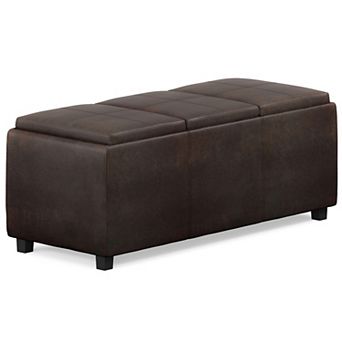 Simpli Home Avalon Faux Leather Storage Ottoman