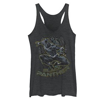 Juniors' Marvel Black Panther Gold Trimmed Pounce Graphic Tank Top