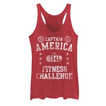Juniors' Marvel Captain America Fitness Challenge Est. 1941 Graphic Tank Top