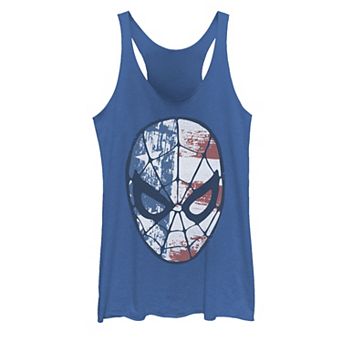 Juniors' Marvel Spider-Man American Flag Vintage Graphic Tank Top