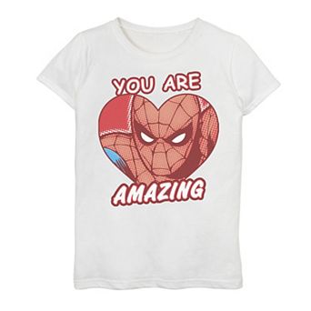 Girls 7-16 Marvel Spider-Man You Are Amazing Heart Shaped Portrait Graphic Tee