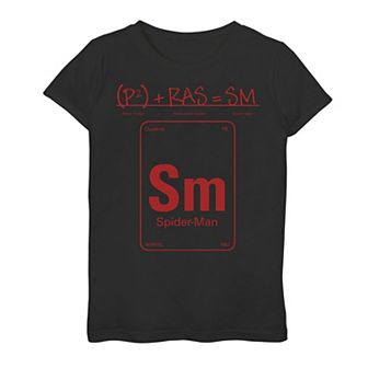 Girls 7-16 Marvel Spider-Man Periodic Equation Poster Graphic Tee