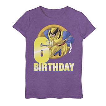 Girls 7-16 Marvel X-Men Wolverine 6th Birthday Badge Graphic Tee