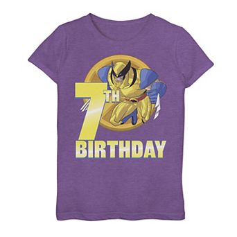 Girls 7-16 Marvel X-Men Wolverine 7th Birthday Badge Graphic Tee