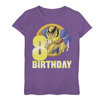 Girls 7-16 Marvel X-Men Wolverine 8th Birthday Badge Graphic Tee