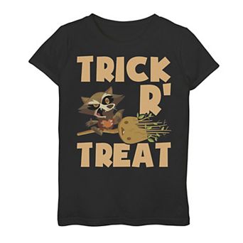 Girls 7-16 Marvel Rocket And Groot Trick R' Treat Halloween Graphic Tee