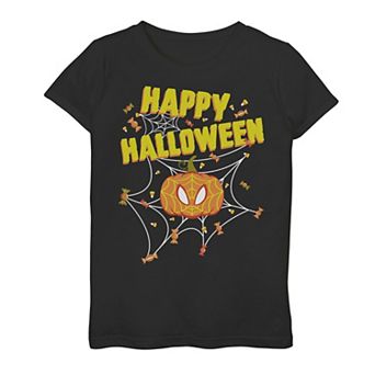 Girls 7-16 Marvel Spider-Man Pumpkin Happy Halloween Graphic Tee