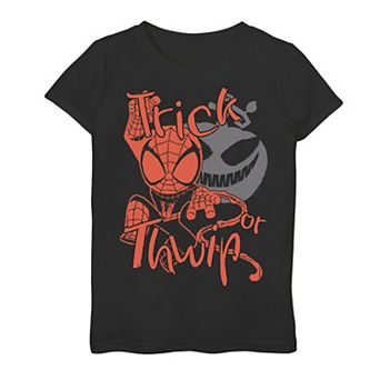 Girls 7-16 Marvel Spider-Man Trick or Thwip Pumpkin Halloween Graphic Tee