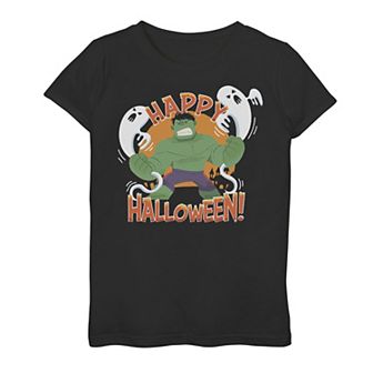Girls 7-16 Marvel The Hulk Ghosts Happy Halloween Graphic Tee