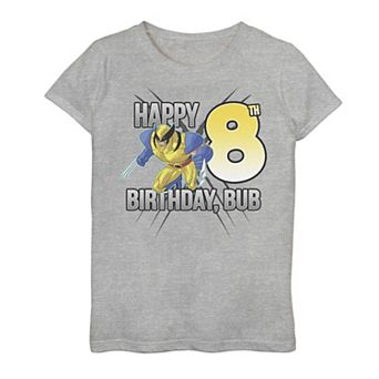 Girls 7-16 Marvel X-Men Wolverine Happy 8th Birthday Bub Graphic Tee