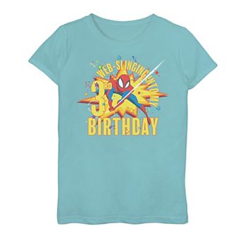Girls 7-16 Marvel Spider-Man Web-Slinging To My 3rd Birthday Graphic Tee