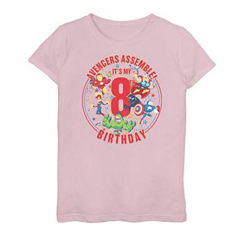 Girls 7-16 Marvel Avengers Assemble It's My 8th Birthday Graphic Tee