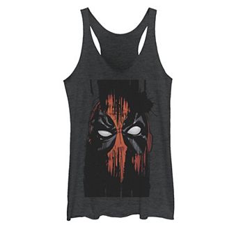 Juniors' Marvel Deadpool Faded Paint Face Graphic Tank Top