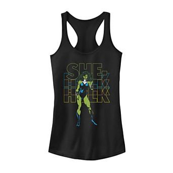 Juniors' Marvel She-Hulk Name Stack Portrait Graphic Tank Top