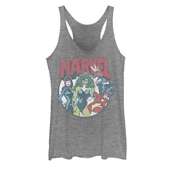 Juniors' Marvel Women Group Circle Shot Graphic Tank Top