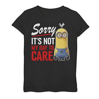 Girls 7-16 Minions Sorry It's Not My Day To Care Graphic Tee
