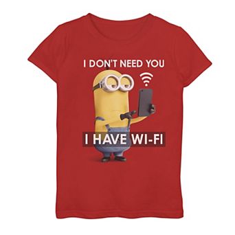Girls 7-16 Despicable Me Minions KevinI Have Wi-Fi Graphic Tee