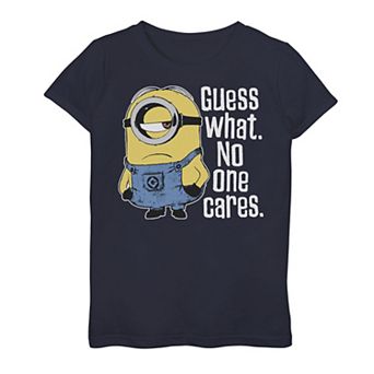Girls 7-16 Despicable Me Minions Stuart No One Cares Graphic Tee