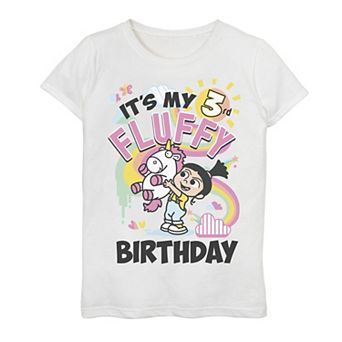 Girls 7-16 Despicable Me Minions Agnes It's My 2nd Fluffy Birthday Graphic Tee