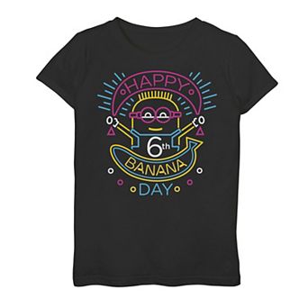 Girls 7-16 Despicable Me Minions Happy 6th Banana Day Graphic Tee