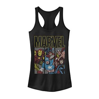 Juniors' Marvel Classic Avengers Group Panel Graphic Tank Top