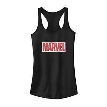 Juniors' Marvel Text Scribble Logo Graphic Tank Top