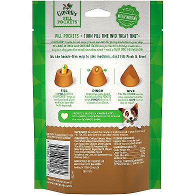 Greenies Pill Pockets Capsule Size Natural Dog Treats With Real Peanut Butter - (6) 7.9-oz. Packs (180 Treats)