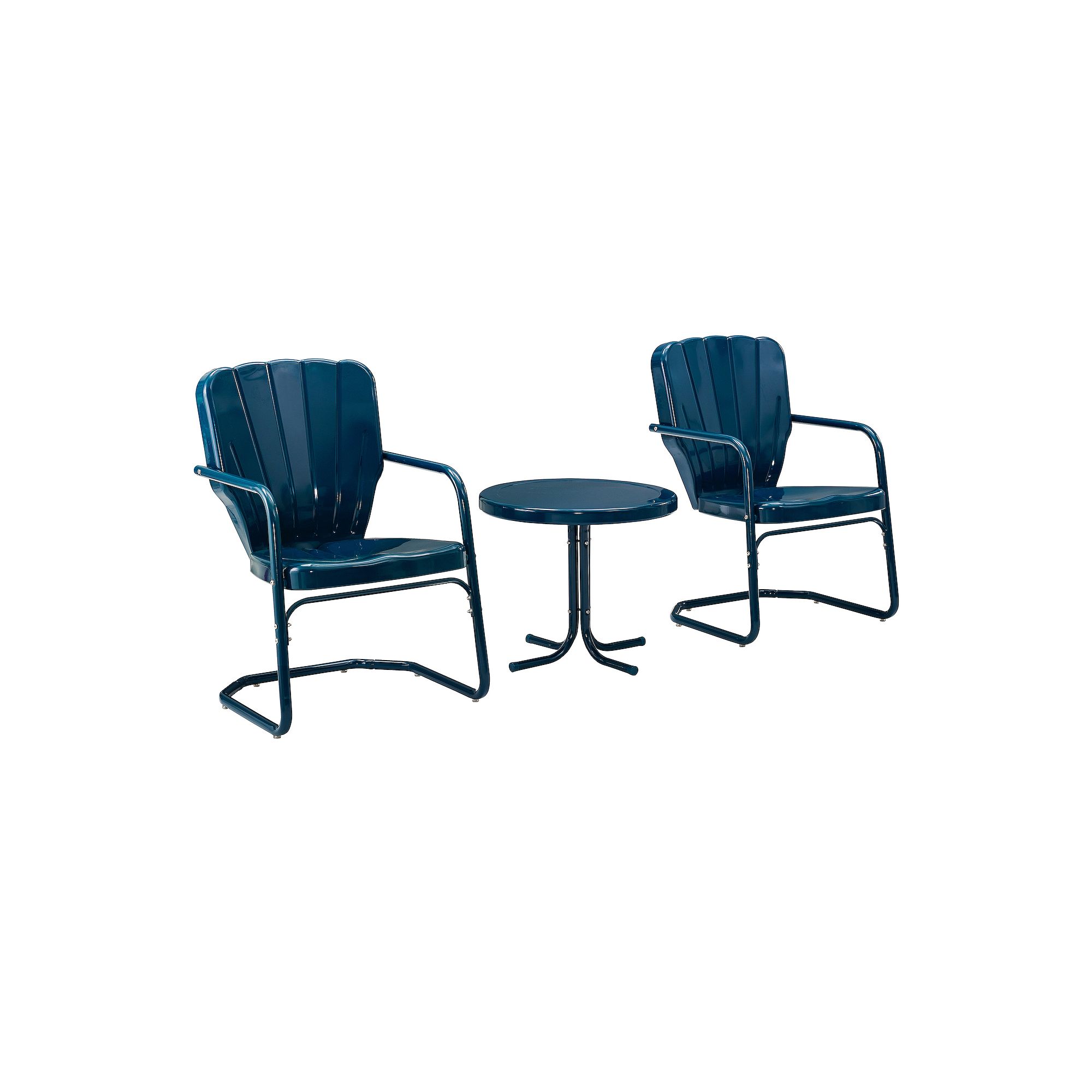Crosley Ridgeland Outdoor Chair & Table 3-piece Set, Blue