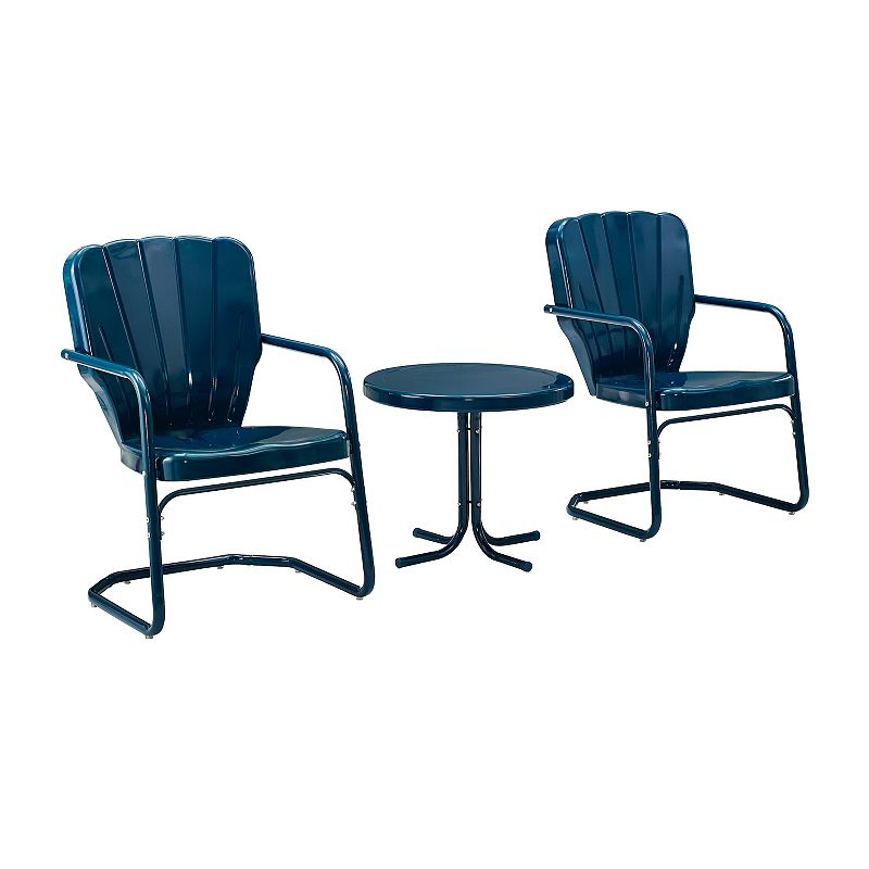 Crosley Ridgeland Outdoor Chair 3-piece Set, Blue