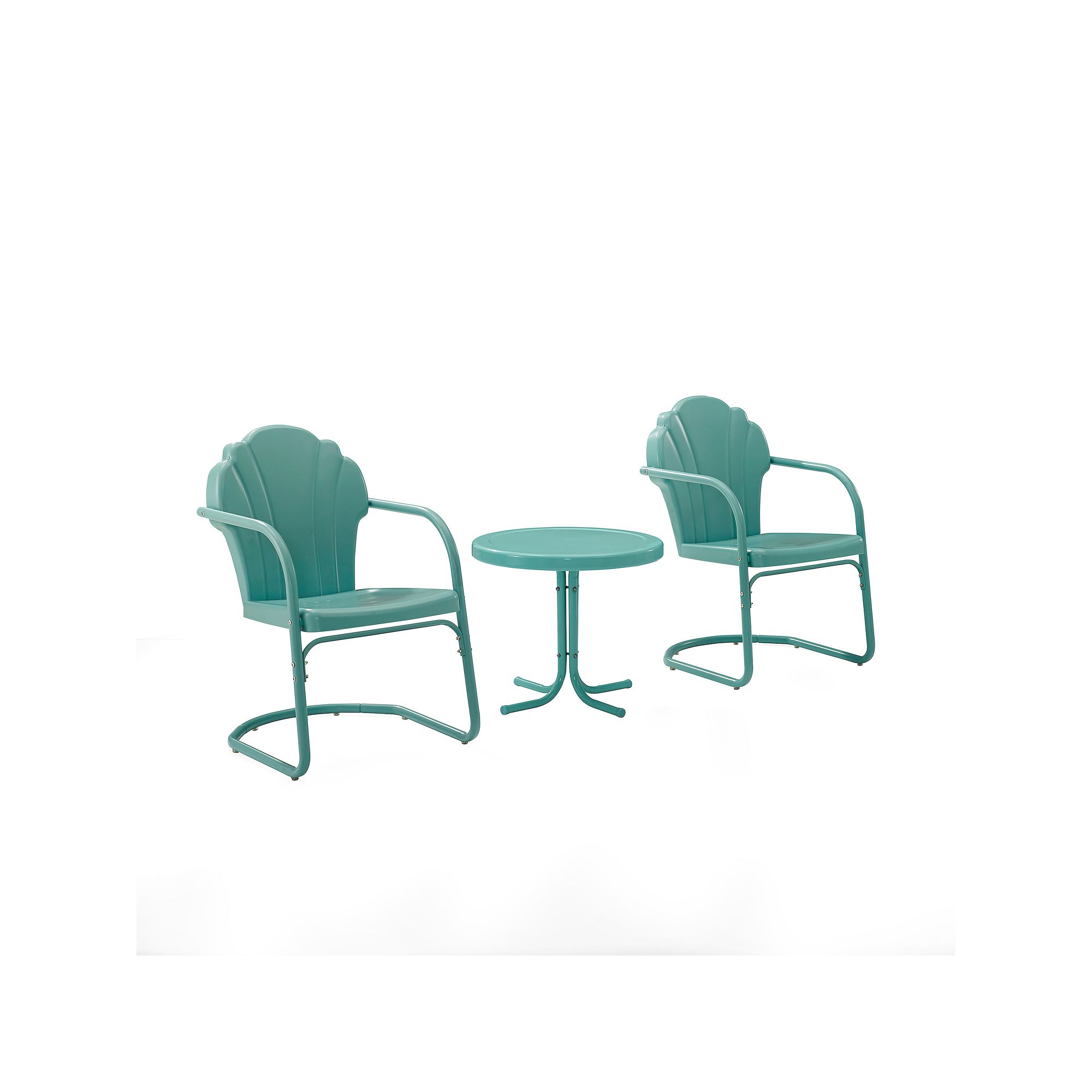 Crosley Tulip Outdoor Chair & Table 3-piece Set, Blue
