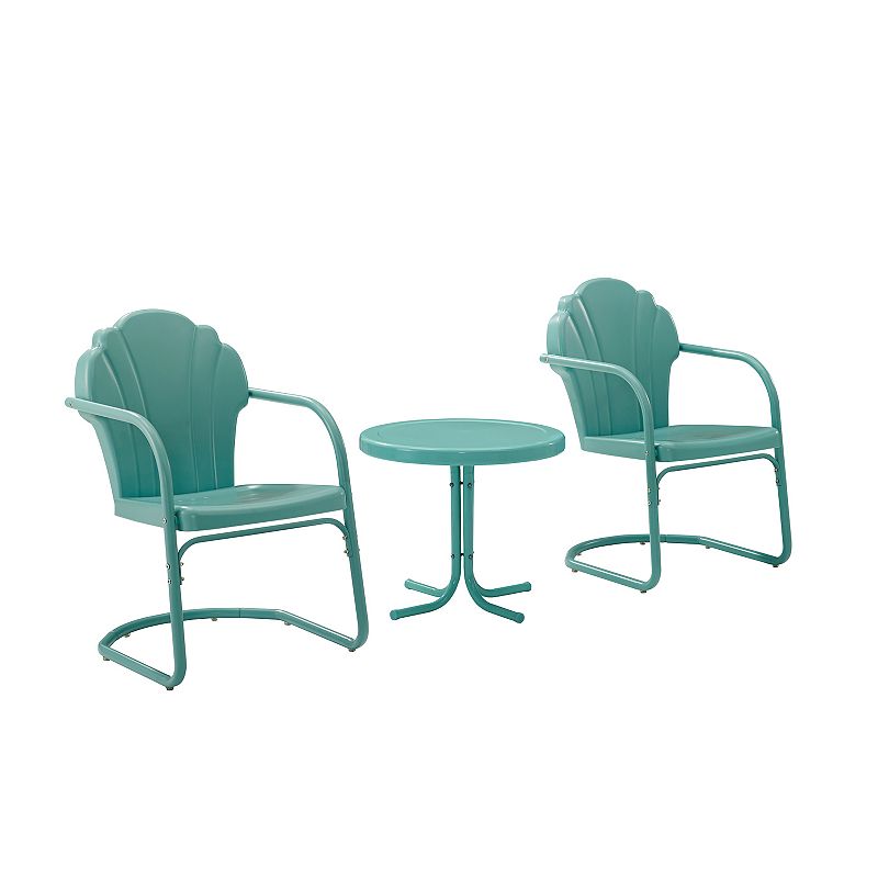 Crosley Tulip Outdoor Chair & Table 3-piece Set, Blue