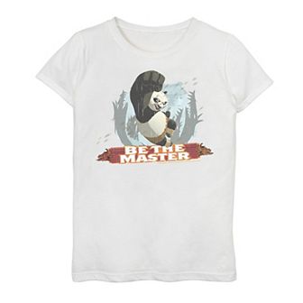 Girls 7-16 Kung Fu Panda Be The Master Po Distressed Portrait Graphic Tee