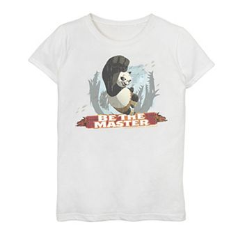 Girls 7-16 Kung Fu Panda Be The Master Po Distressed Portrait Graphic Tee