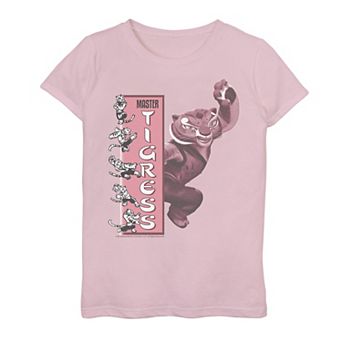 Girls 7-16 Kung Fu Panda Master Tigress Action Pose Banner Graphic Tee