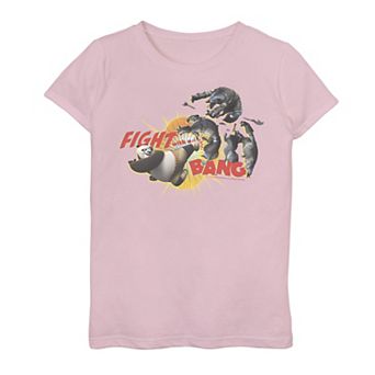Girls 7-16 Kung Fu Panda Fight With A Bang Fight Scene Portrait Graphic Tee