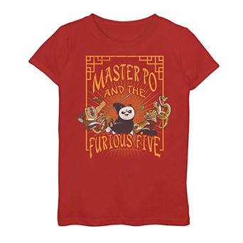 Girls 7-16 Kung Fu Panda Master Po And The Furious Five Poster Graphic Tee