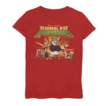 Girls 7-16 Kung Fu Panda 3 Po And The Furious Five Movie Logo Graphic Tee