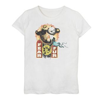Girls 7-16 Kung Fu Panda Fear The Fur Furious Five Symbol Portrait Graphic Tee