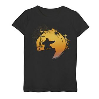 Girls 7-16 Kung Fu Panda Po Tai Chi Sunset Silhouette Graphic Tee
